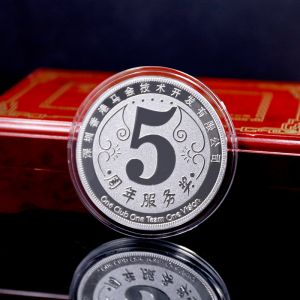 纯银纪念章定制logo订做周年纯金纪念章