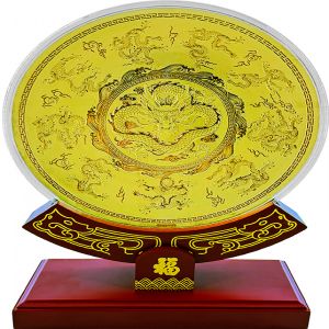 足金999 黄金摆件 九龙盘 2克礼盒装 含底座手提袋证书