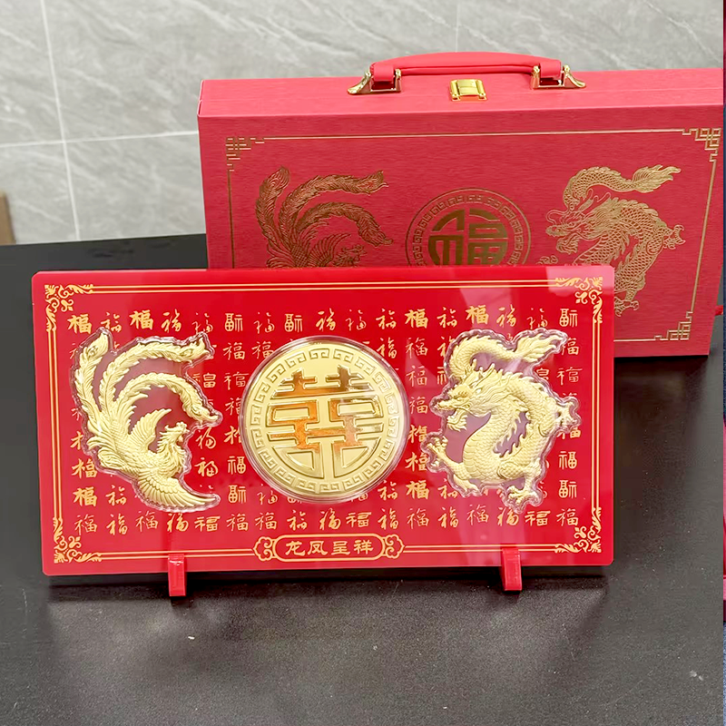 龙凤呈祥3克黄金摆件